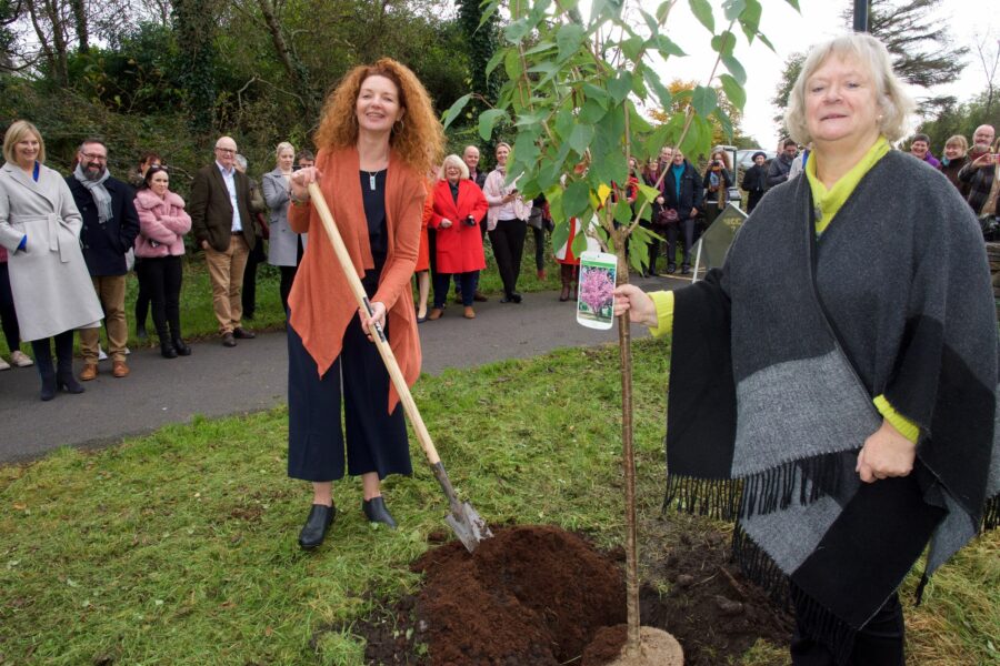 Founding Directors of Mayo Rape Crisis Centre Fiona Neary and Ruth Mc Neely plant a tree at a ceremony to mark 25 years since the Centre's establishment.